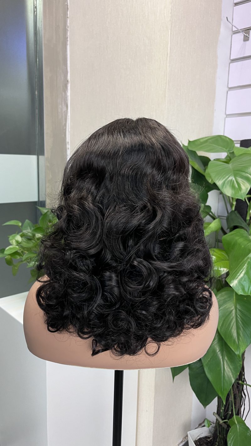 Bouncy Curl Double Drawn 13x4 Transparent Lace Full Frontal 300% Density Wig - 图片 4